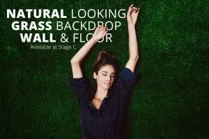 Natural Looking Grass Background Wall & Floor - FD Photo Studio for rent