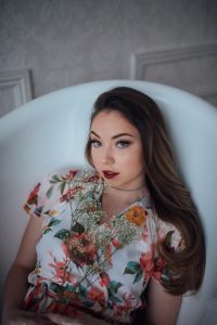 Meredith Foster in FD Photo Studio -wrongron, Wrong Ron, Tia Liu, Stage Art 3, Shot at FD Photo Studio, Rose wall, props, Photoshop, Photoshoot, photography services, photographer, Meredith Foster, FD photo studio, DTLA, blog, bathtub, Art Studios, !done, !Art3