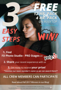 win 12 hour package for photo studio rental