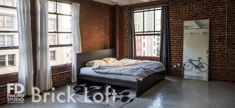 Red Brick Loft available for photo and video shoot rental in downtown LA