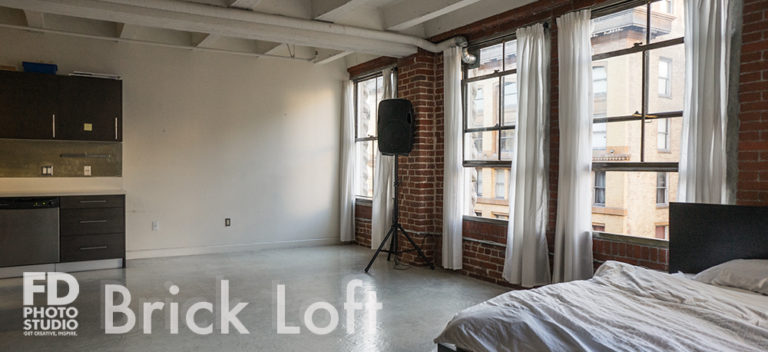 Red Brick Loft available for photo and video shoot rental in downtown LA