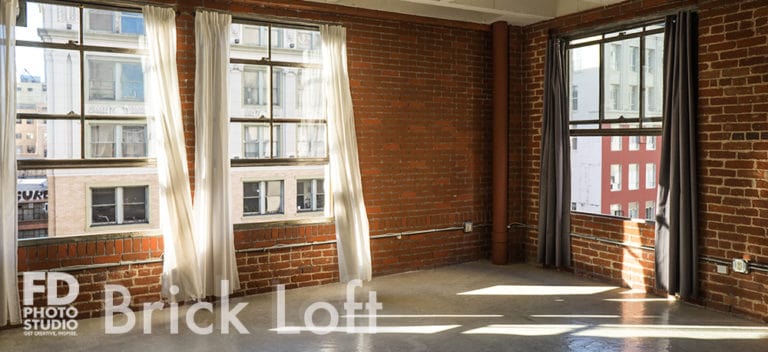 Red Brick Loft available for photo and video shoot rental in downtown LA