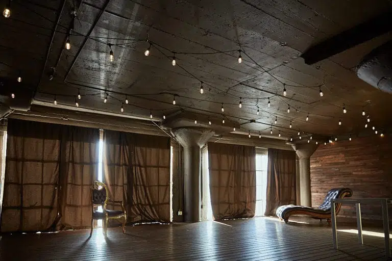 Wood and light stage available for photo and video rental in Los Angeles