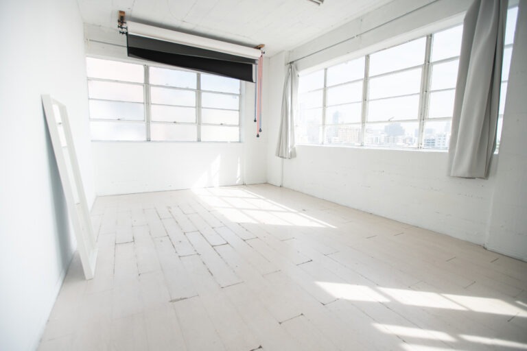 Photo and video studio rental with downtown view