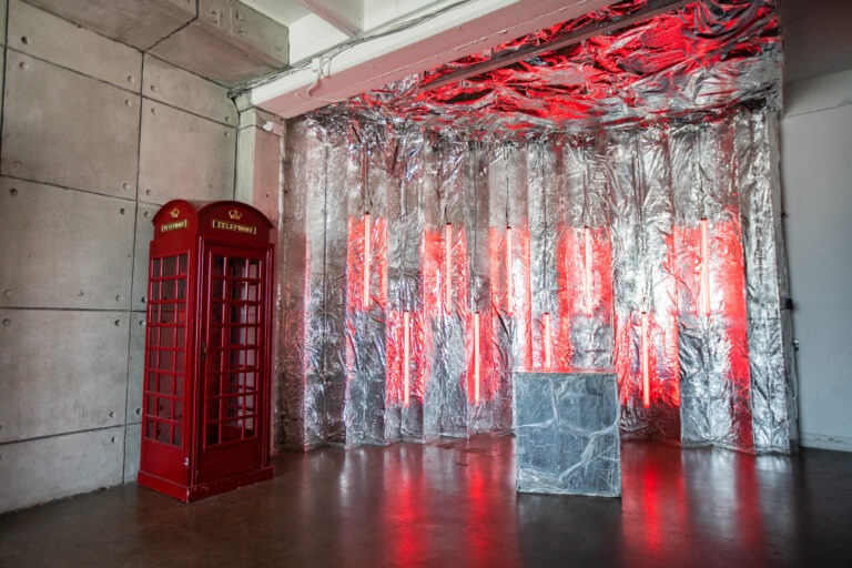 Hill 8 - concrete wall, bike, neon wall photo studio in LA