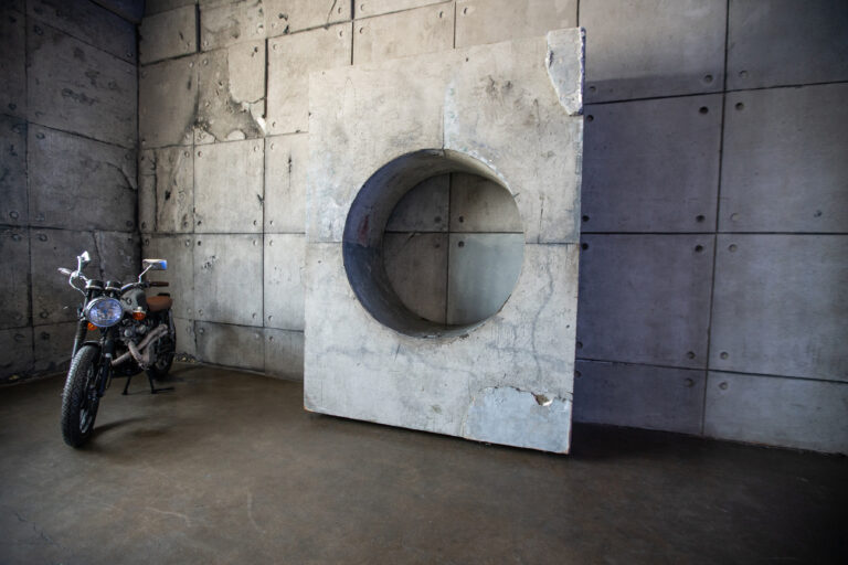 Hill 8 - concrete wall, bike, neon wall photo studio in LA Hill 8 - concrete wall, bike, neon wall photo studio in LA