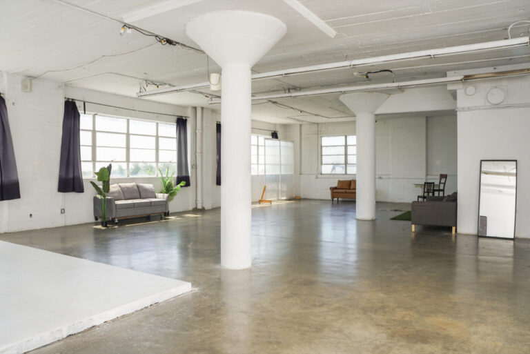 Daylight photo studio for rent in Los Angeles with a white cyc wall and RGB lights_Studio C_03