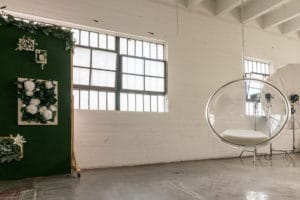 NEW PROPS: Grey Textured Fabric Backdrop in Studio Hill 6 -transparent egg-shaped hanging chai, Studio News, shower, Rental Studio, Renovation, red leather lounge chair, Photo Blog, moroccan tile shower corner, Los Angeles, LA Rental Studio, Hill Location, Hill 6, grey textured fabric backdrop, grass wall with white flowers, gloss floor, garland wall, FD photo studio, DTLA, Announcement