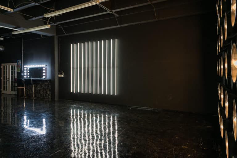 LED dimmable lights & black glossy floor blackout stage is available for photo and video rentals in Los Angeles LED dimmable lights & black glossy floor blackout stage is available for photo and video rentals in Los Angeles