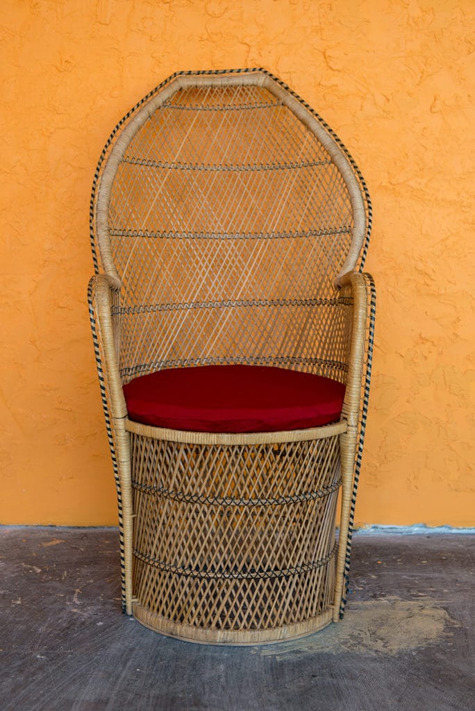 Brown Wicker Peacock Chair FD Photo Studio