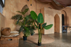 Ashley BeLoat In Hill 6 -transparent egg-shaped hanging chai, Studio News, shower, Rental Studio, red leather lounge chair, Photo Blog, moroccan tile shower corner, Los Angeles, LA Rental Studio, Hill6, Hill Location, Hill 6, grass wall with white flowers, gloss floor, garland wall, FD photo studio, DTLA, Ashley BeLoat In Hill 6