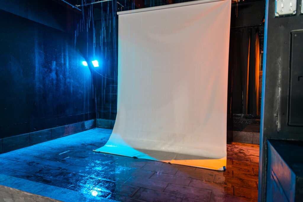 Hill 7 rain room - white backdrop