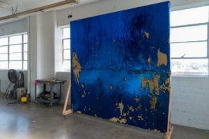 Stage Upgrade: "C" Sequin Wall -Studio News, Stage C, sequin wall, Rental Studio, Renovation, Photo Blog, mobile backdrop, Main location, Los Angeles, LA Rental Studio, FD photo studio, DTLA, double sided wall, blue gold sequin, Announcement