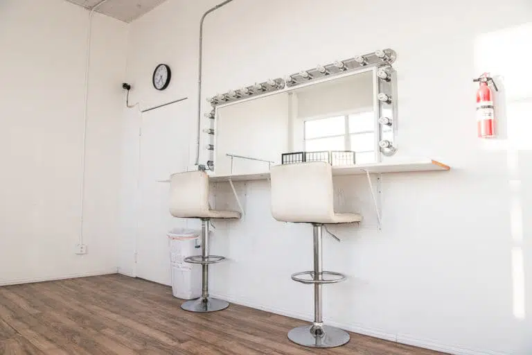 Photo and video studio rental with downtown view