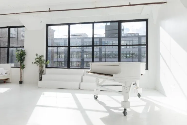 LIC 1 - photo studio with cyc wall, west-facing windows, lots of natural light, and white floors in NY