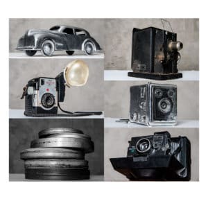 stage D vintage cameras and decorative props available upon request