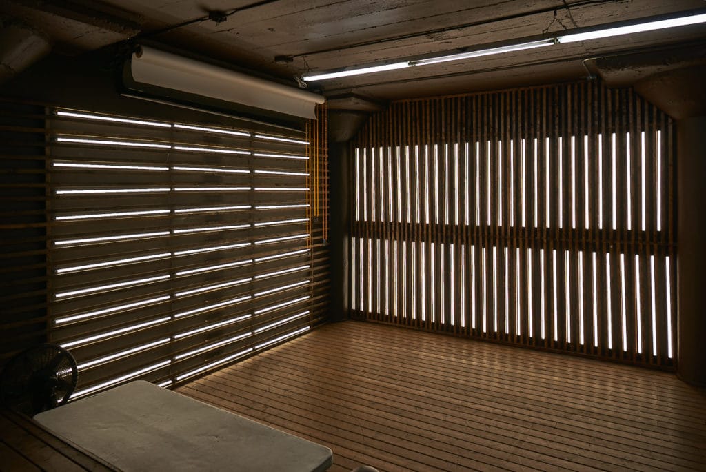 Wood and light stage available for photo and video rental in Los Angeles