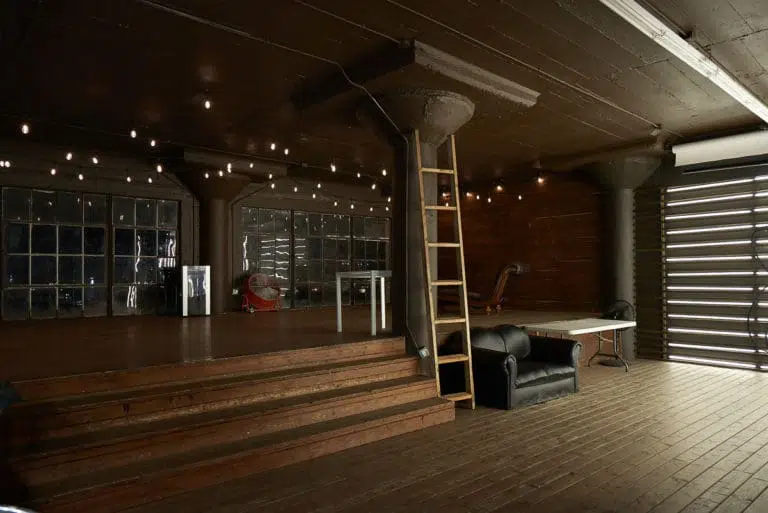 Wood and light stage available for photo and video rental in Los Angeles