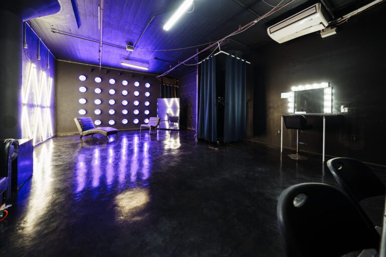 LIC 4 - a Blackout Studio for rent near me New York with RGB lights, X-lights, Concrete Wall, Black gloss floor and two different French Walls LIC 4 - a Blackout Studio for rent near me New York with RGB lights, X-lights, Concrete Wall, Black gloss floor and two different French Walls