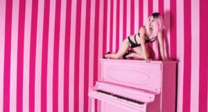 Bri Gisella In Pink -pink stripes, pink piano stage, pink piano, photography, FD Photostudio < Los Angeles, dlartphoto, Denise Luce, brigisella, Bri Gisella In Pink, Bri Gisella, !Hill5