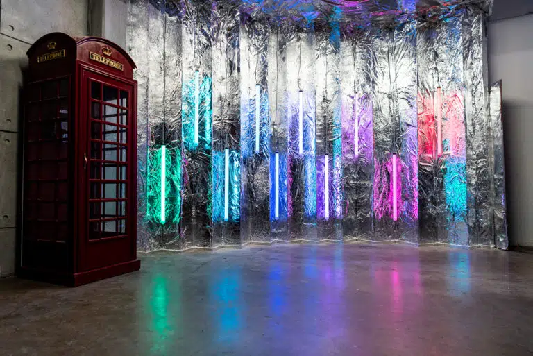 Glowing LED light wall available with Hill 8 photo studio rental