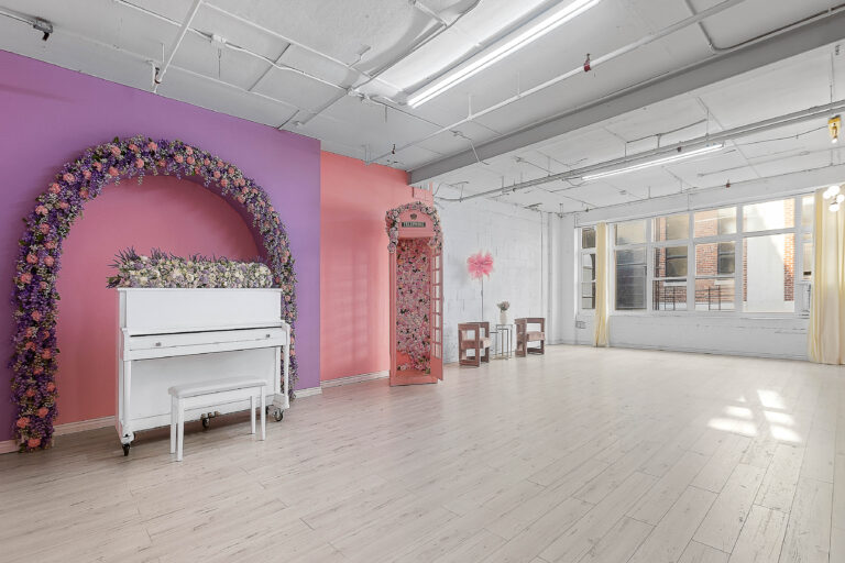 Rental photo studio with hardwood floors, big North facing window, and a pink photo booth - Astoria 3 Rental photo studio with hardwood floors, big North facing window, and a pink photo booth - Astoria 3