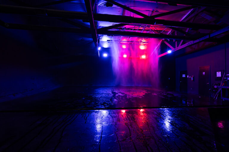 Blackout photo studio with RGB tunnel with drive in gate in Los Angeles_Olympic 2_3