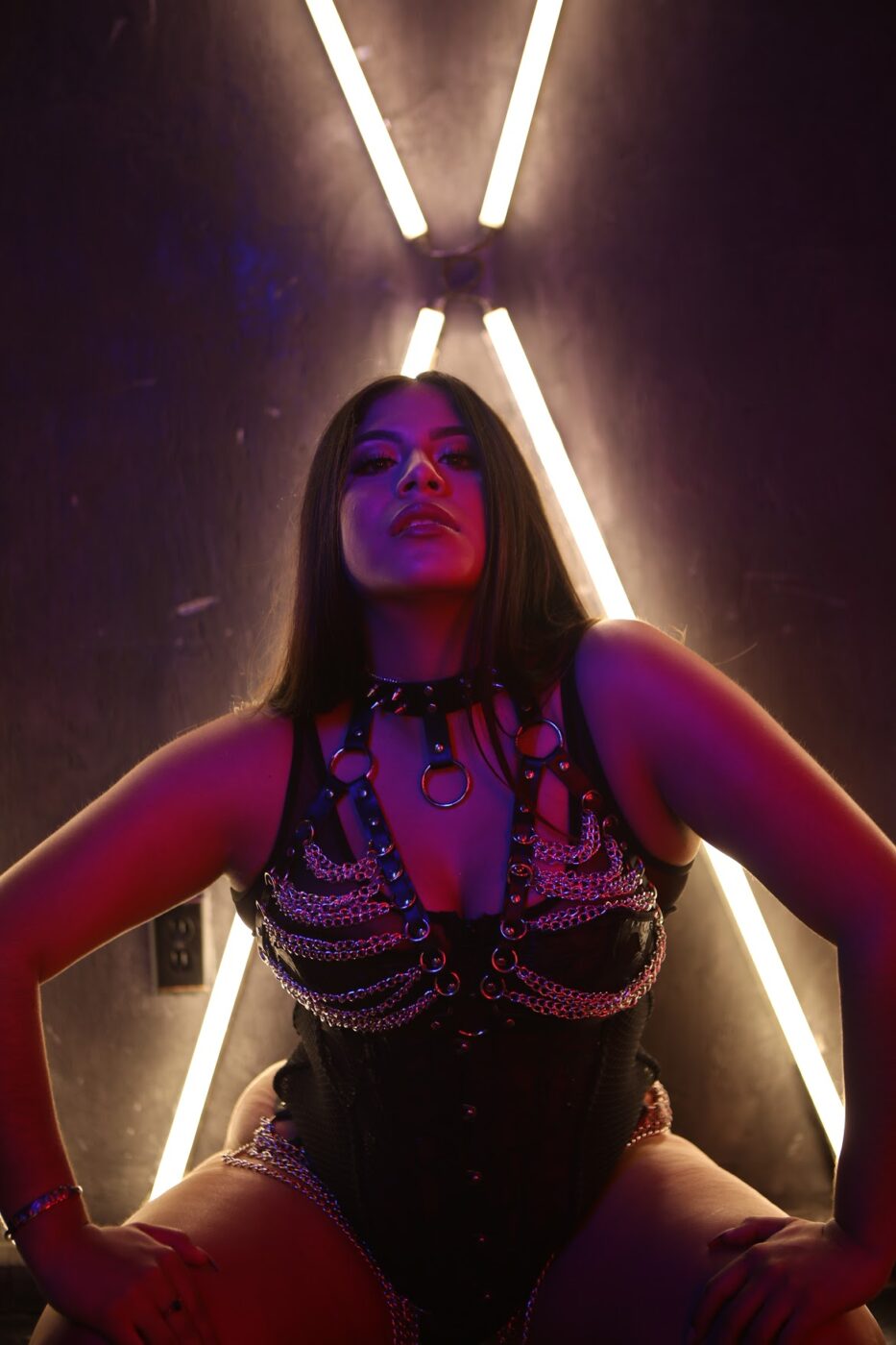 Uhliz In NYC Studio 4 -X-lights, white industrial studio, Uhliz In NYC Studio 4, RGB lights, Rent a Studio, Photostudio, Photography Studio, photographer, paint drops wall, NY Studio 4, New-York City, New-York, Long Island, Hourly Studio Rental, French Walls, Concrete Wall, color splashes, Brooklyn, Blackout Studio, black wall, Black gloss floor, Affordable