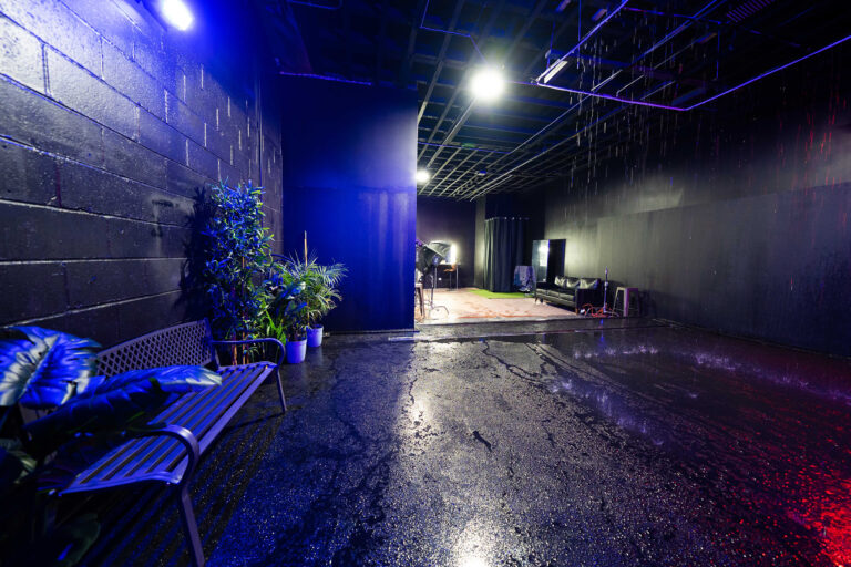 Metro 3 - Rain room with RGB lights photo studio in New York Metro 3 - Rain room with RGB lights photo studio in New York