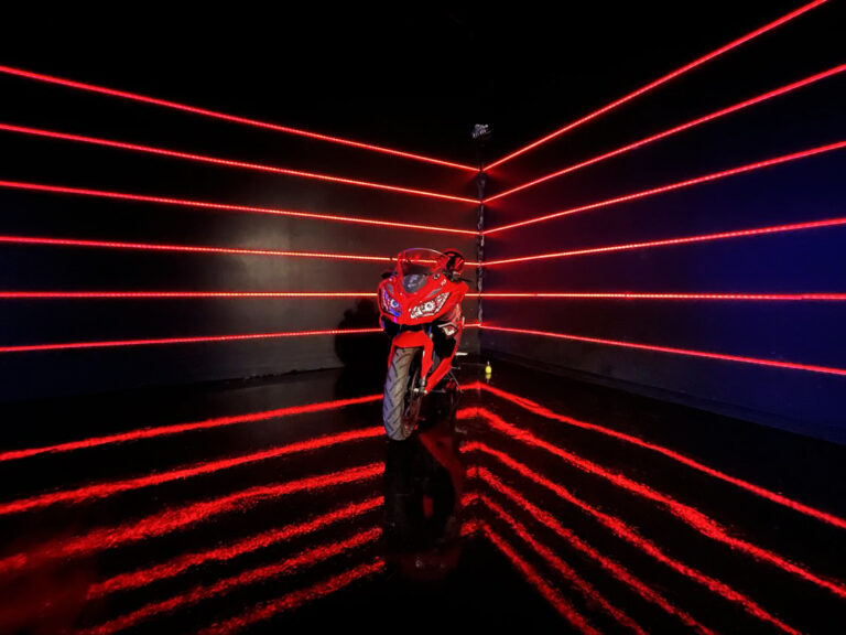 Photo Studio in New York with RGB wall and motorcycle in Brooklyn New York Metro 1