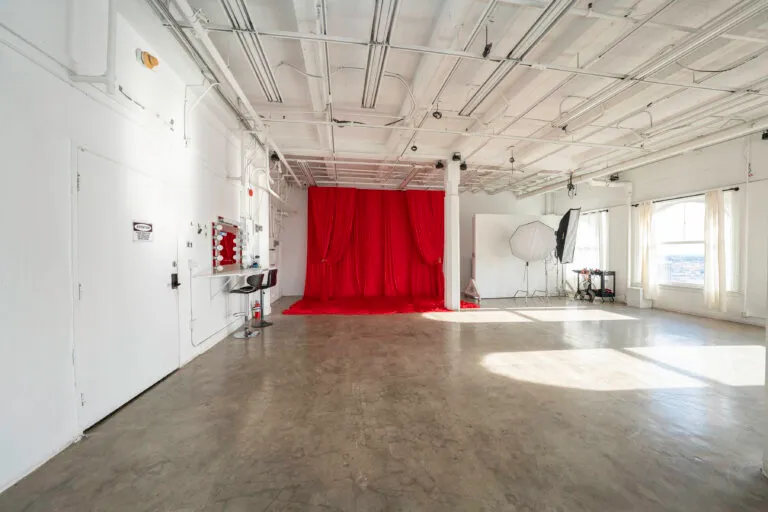 Daylight Photo Studio in Los Angeles with red backdrop_Loft 5_web size19