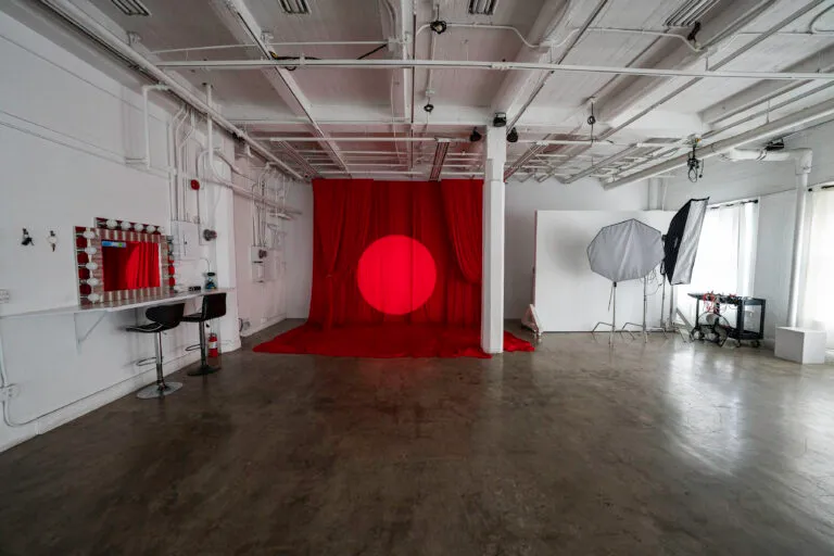 Daylight Photo Studio in Los Angeles with red backdrop_Loft 5_web size2