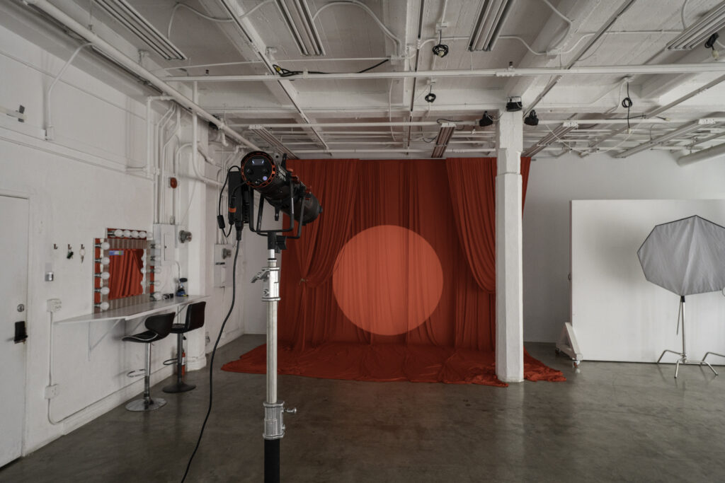 Valentine's Day Photo Studio with Red Drapes in Los Angeles -