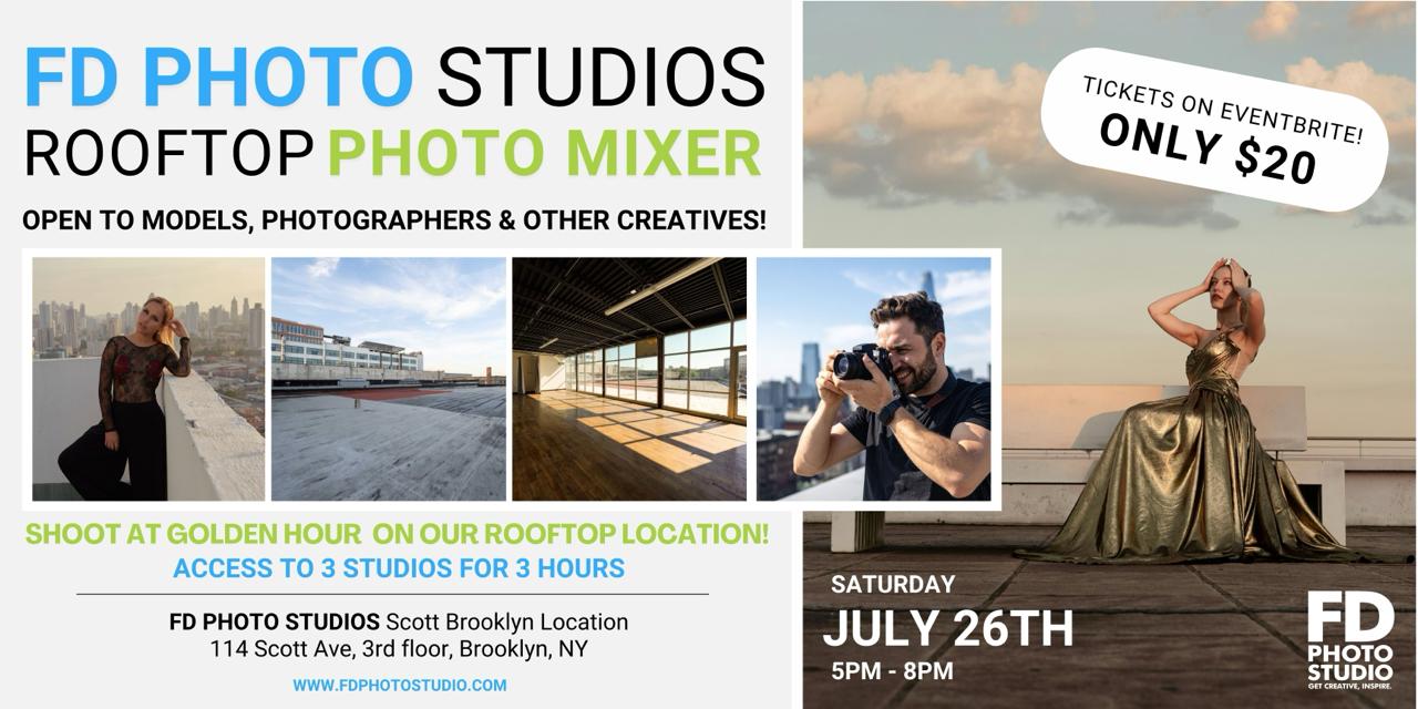 Sunset Shoot and Social: Brooklyn Rooftop Photo Mixer | FD Photo Studio