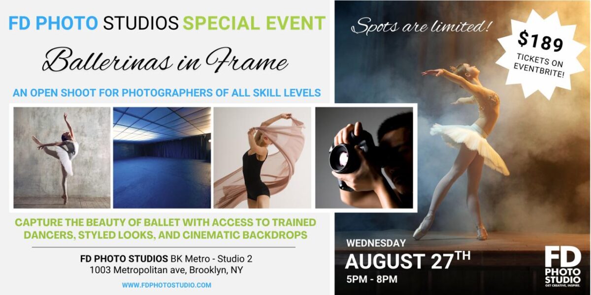 Photography event with ballerinas in Brooklyn NY