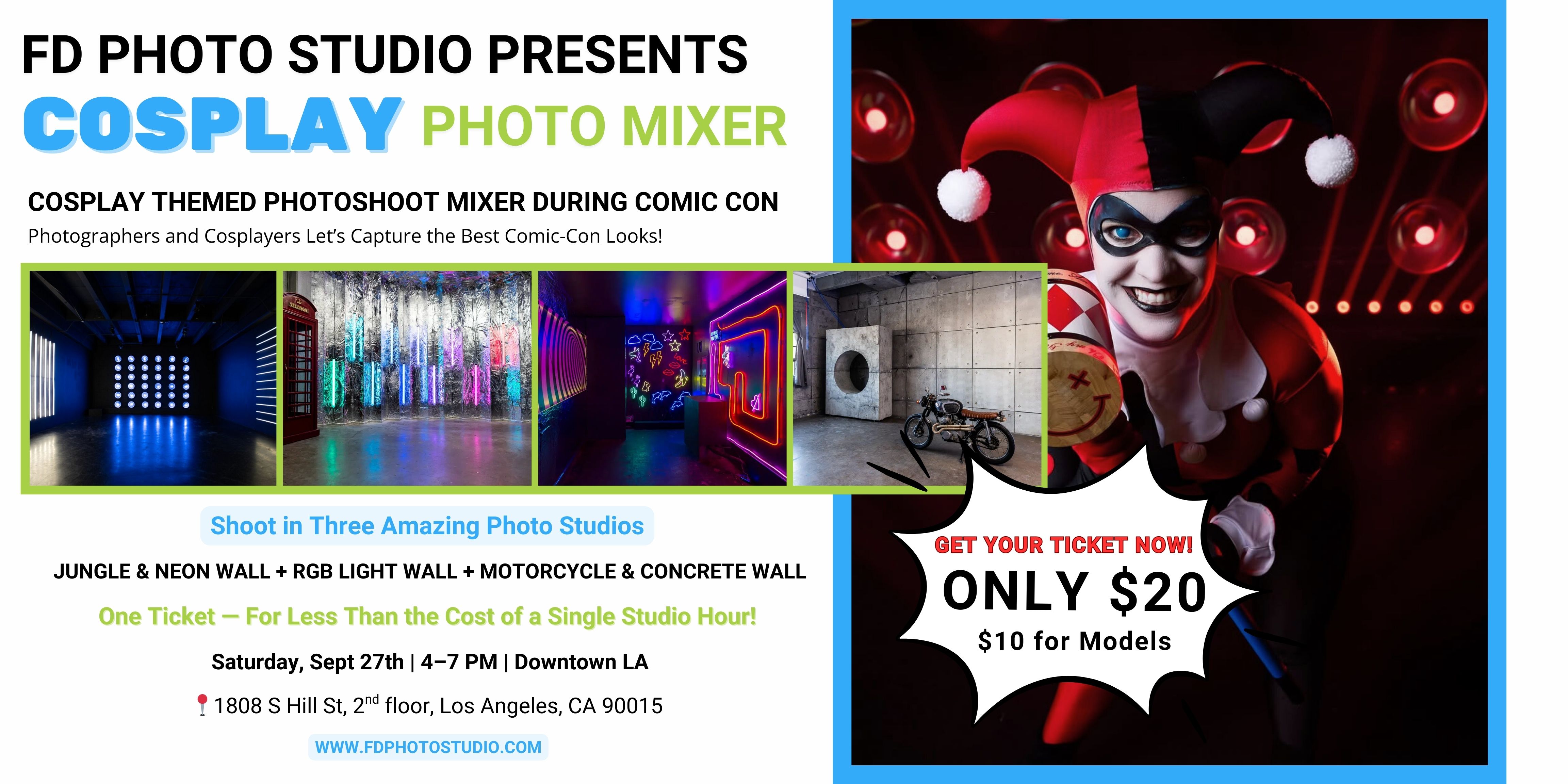 Cosplay and Connect: Downtown LA Photography Mixer Event | FD Photo Studio