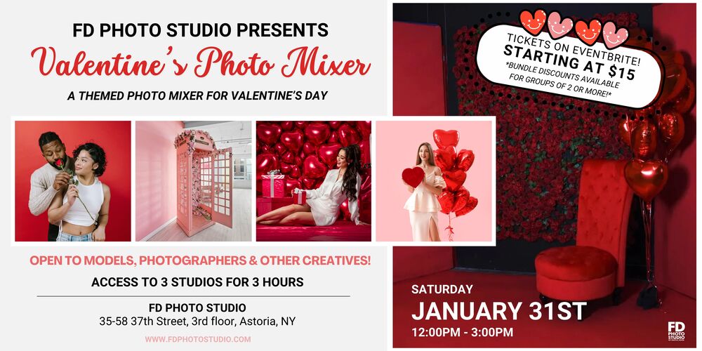 Valentine's Day Photography Mixer Event in Astoria NY | FD Photo Studio