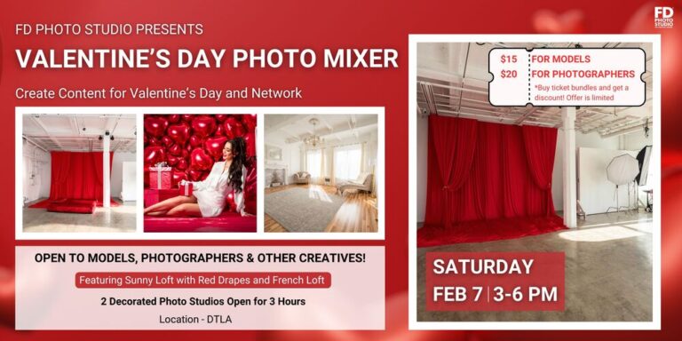 Valentine's Day Photography Mixer Event in Downton Los Angeles | FD Photo Studio