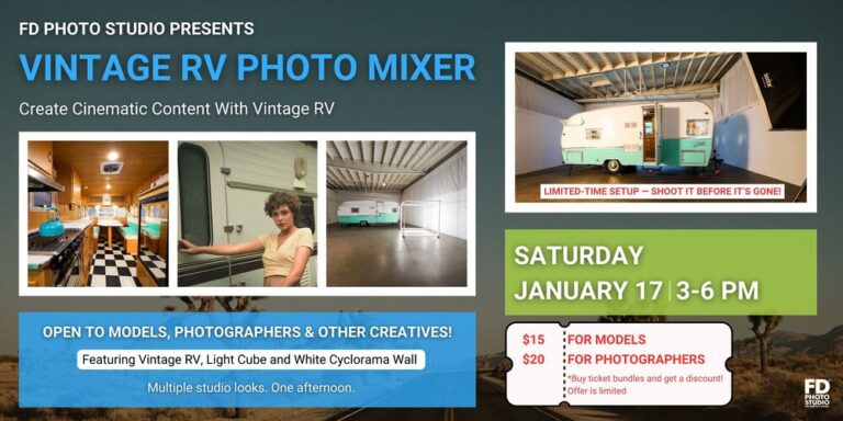 Photo Mixer Event with Vintage RV in LA | FD Photo Studio