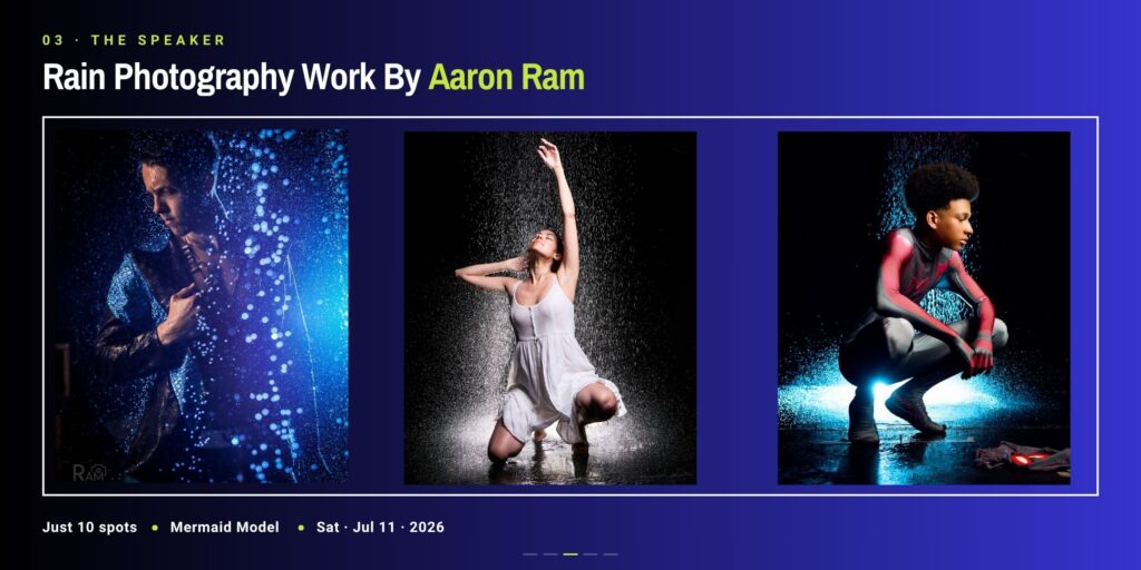 Rain Photography Workshop with Mermaid Model in LA | FD Photo Studio
