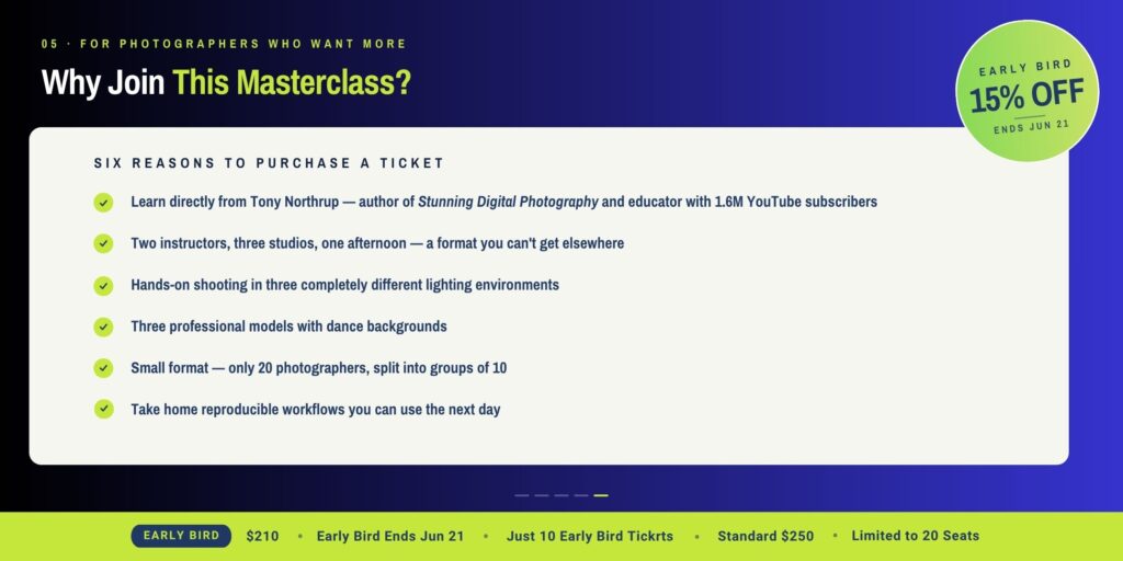Photography Masterclass with Tony Northrup in NY | FD Photo Studio